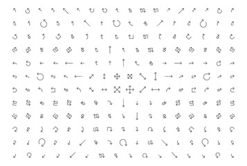 Thin arrow set vector symbol. Arrows line icon collection. Right