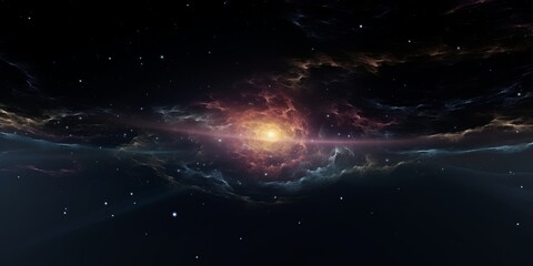 nebula with stars, 8K 360 degree panorama (glowing colourful 3d space environment render map, spherical equirectangular hdri background), Generative AI - obrazy, fototapety, plakaty