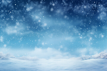 blurry background with light snowfall - obrazy, fototapety, plakaty