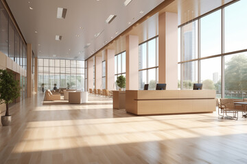 spacious lobby of the business center