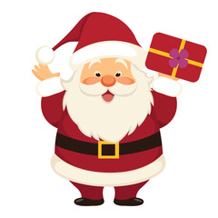 cute santa clause character vector illustration isolated white background