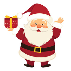 cute santa clause character vector illustration isolated white background