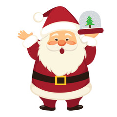 cute santa clause character vector illustration isolated white background
