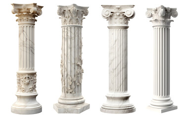 Obraz premium Set of ancient columns. Elements of ancient architecture. Edited AI illustration. 