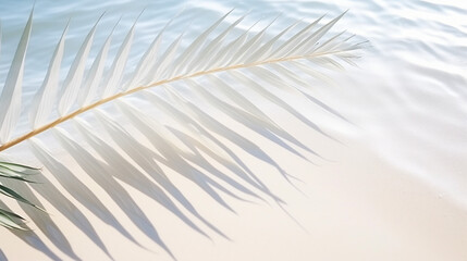 Palm Leaf Shadow on White Sand Beach - Tropical Nature Vacation