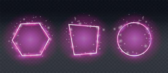 Obraz premium This vector graphic illustration depicts an abstract and modern design created in a neon style. In the picture you can see the geometric shapes and lines that make up the night environment.