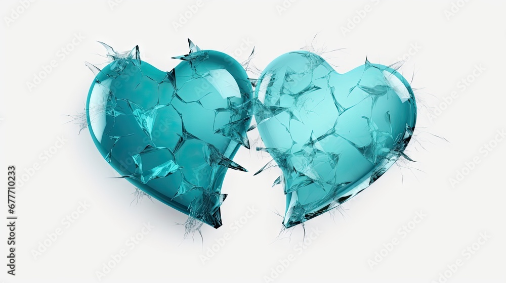 Poster a broken glass heart is shown with a hole in the middle of the heart and a hole in the middle of the