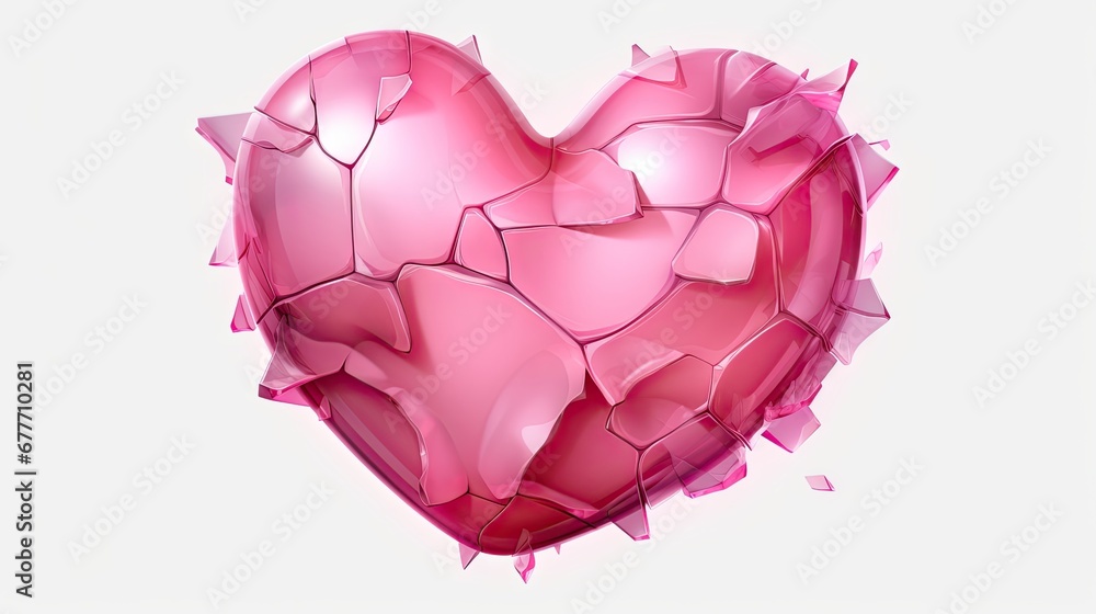 Poster a pink heart shaped object with a hole in the middle of the middle of the heart and a hole in the mi