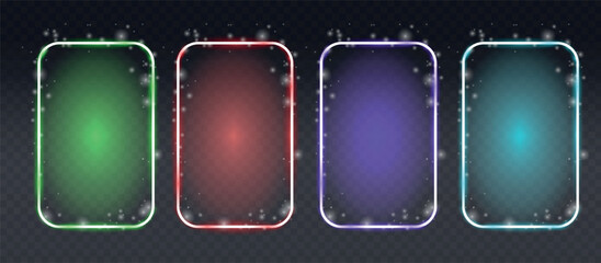 This vector graphic illustration depicts an abstract and modern design created in a neon style. In the picture you can see the geometric shapes and lines that make up the night environment.