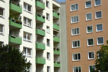 Fototapeta premium Block of flat apartment buildings in Hamburg, Germany