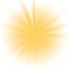 Transparent Sun ray background. Radial beam sunrise or sunset light retro design illustration. Light sunburst glowing background. 