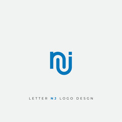 NJ letter logo design icon minimal and clean