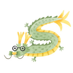 Celebrate 2024 Hand Painted Chinese New Year of the Dragon in Vibrant Watercolor Style