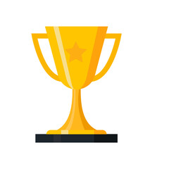 golden trophy icon flat design