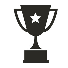 black trophy icon flat design