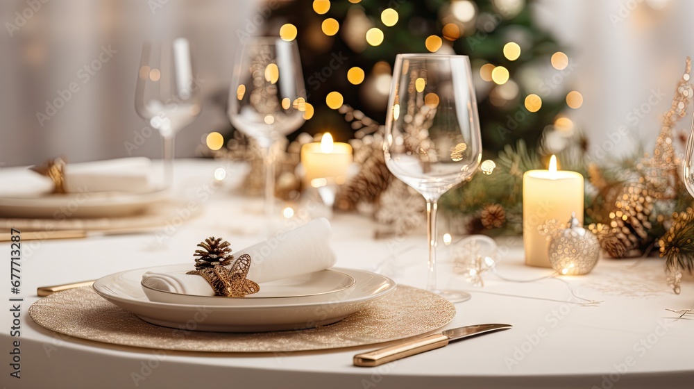 Poster a white table topped with a white plate covered in a pine cone next to a white plate with a pine con