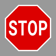 Stop sign with white border