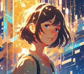 Beautiful abstract shiny light and glitter background - Generative AI