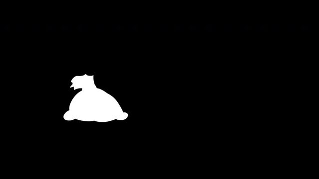 Sack Of Money. Black and white cartoon loop animation of a Jumping Sack Of Money. 