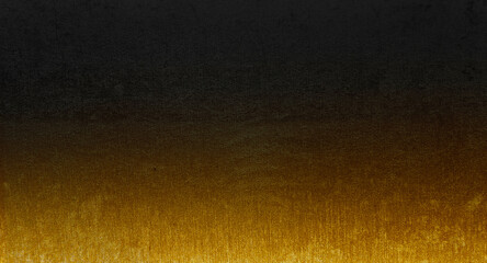 gradient background of dark black and shiny gold fabric wallpaper looks like metal use as...