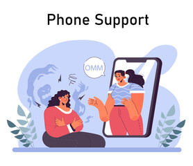 Panic attack. Mental health disorder. Phobia, frustration and constant stress. Psychotherapy and emotional support idea. Flat vector illustration