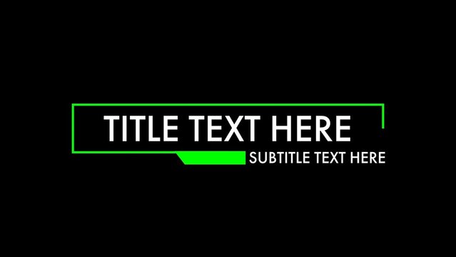 Simple Lower Thirds Title Intro