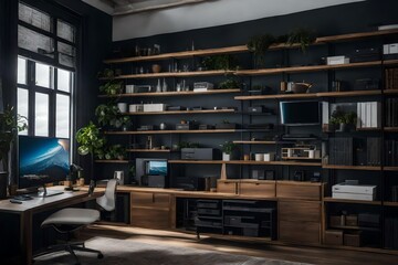 a mix of open shelving and closed storage solutions for practicality