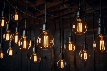 filament bulb pendant lights for an industrial lighting scheme