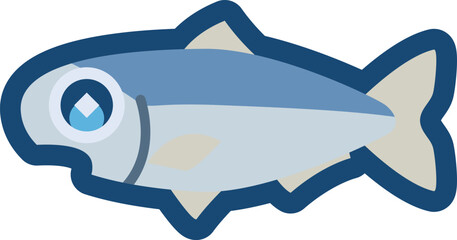 かわいいカタクチイワシのイラスト