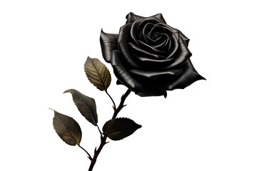 transparent black rose. one stalk of black rose