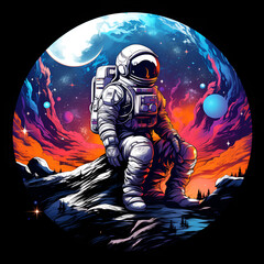 Fototapeta na wymiar t-shirt design - astronaut
