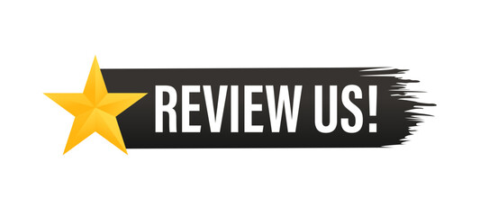 Review us rating. User rating concept. Take a look and rate us stars. Business concept. Vector illustration