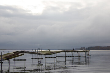 The broken pier at the Little Belt in Denmark