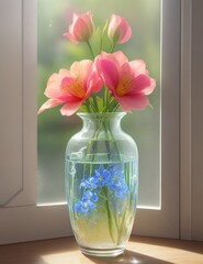 Radiant Blooms by the Window: A Flourishing Pot of Joy