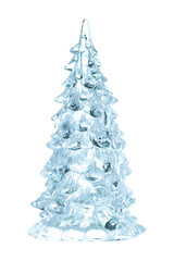 Christmas glass decorative tree isolated on transparent background.