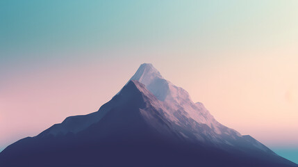 Simple background, single mountain peak under gradient sky abstract poster web page PPT background, digital technology background