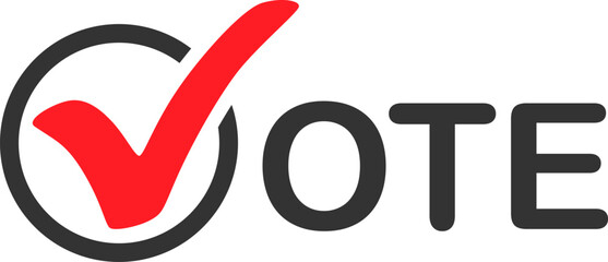 Vote. Election sign. Vote check mark logo. Campaign symbols. Editable color - obrazy, fototapety, plakaty