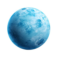 Neptune planet isolated on a transparent background, a 3d render of a big blue planet PNG