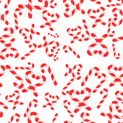 New Year's pattern. Christmas. Pattern for New Year holidays. Pattern for gifts, wallpaper and textiles. A Christmas candy cane. Christmas pattern.Seamless pattern with Christmas candies.Illustration.