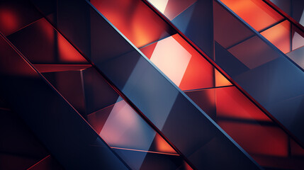 abstract complex geometric background for product presentation with shadows and light from windows