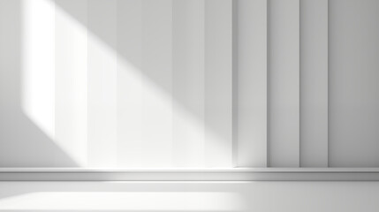 Fototapeta premium Minimal abstract light white background for product presentation. Shadow and light from windows