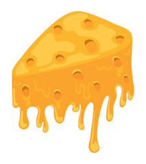 cheese sliced melted illustration