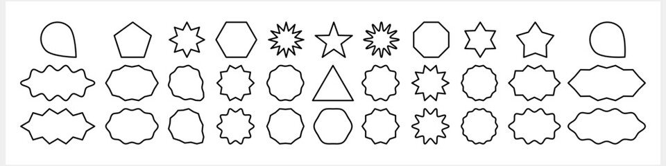 Sale sticker Frame Border Price tag Quality Shopping label Sketch Line Vector stock illustration EPS 10