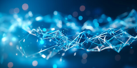 Abstract technology background, Network light effect, blue and orange color. Concept visualization...
