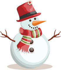 Snowman Christmas character Collection. Snowman set isolated. Vector illustration for Christmas design