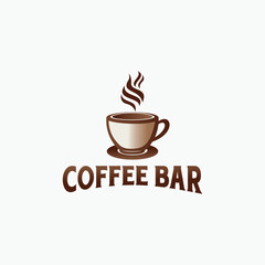 coffee bar, coffee shop badge, stamp, label logo design template