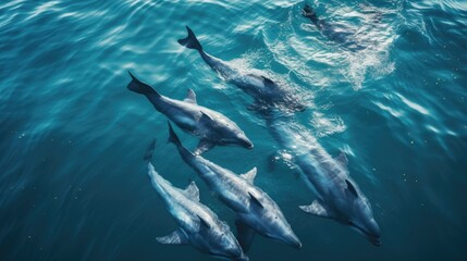 Dolphins Swimming Animal Photography