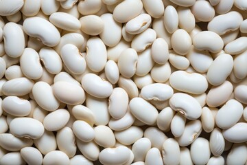 White beans background, perfect for cookbooks, nutrition guides, presentations on healthy diet an lifestyle, healthy lunch or dinner, vegetarian diet

