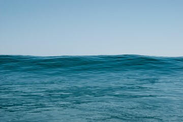 Landscape scene of seascape waves with blue sky, for wallpaper