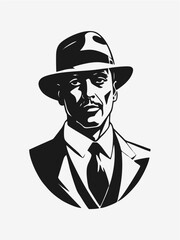 silhouettes man with hat